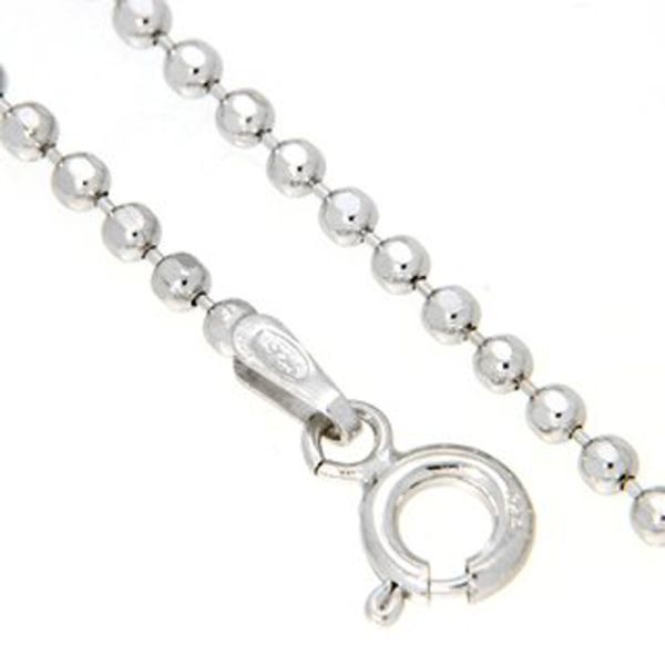 Kugelkette Kette 925er Silber rhodiniert 50 cm / 2 mm NEU