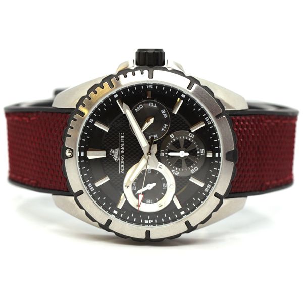 Adora Nautic Herren Armbanduhr Chrono Edelstahl AN2144 Bordeaux NEU
