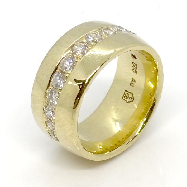 Diamant Ring 585er Gold Goldschmiedearbeit 0,90 Ct Diamnten im Brillantschliff Ringgröße 52 (34368)