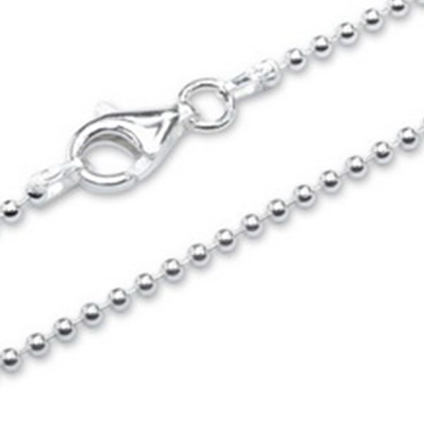 Silver Trendz Kugelkette 1,5 mm 925 Sterling Silber rhodiniet 45 cm