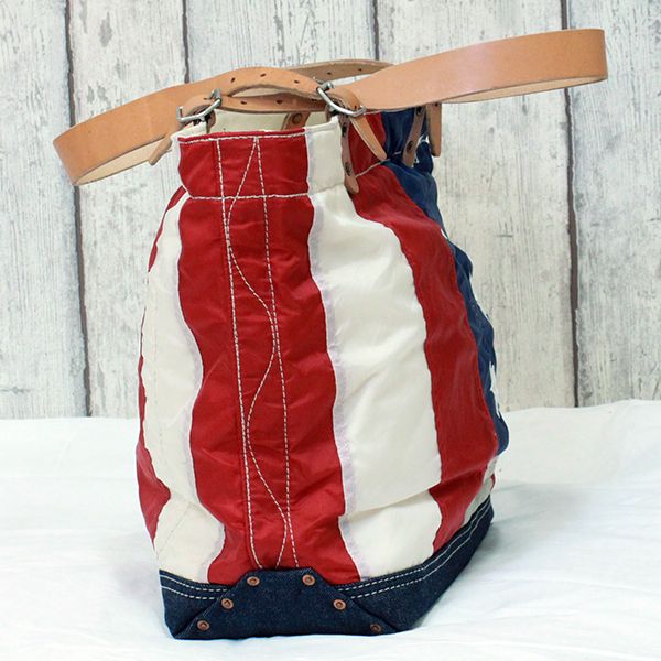 JJJ LA Handtasche Schultertasche "STARS & STRIPES" american flag kombiniert mit Leder & Jeans