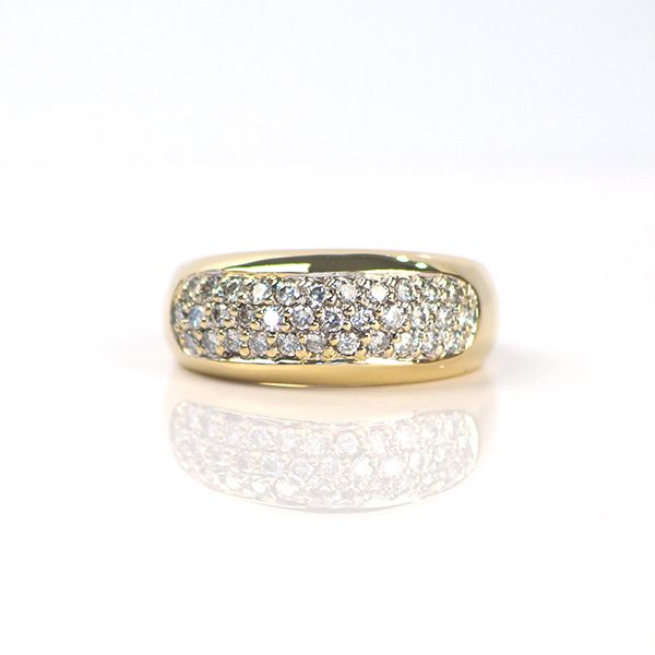 Gelbgold 585er Bandring mit Diamant Besatz im Brillantschliff GR 56 (61/17)