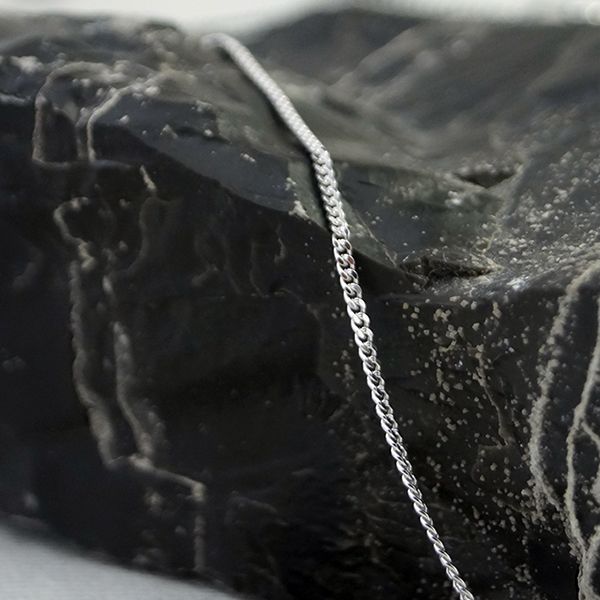 Halskette Flachpanzer Panzerkette 925er Sterling Silber rhodiniert 60 cm / 1,7 mm Breit