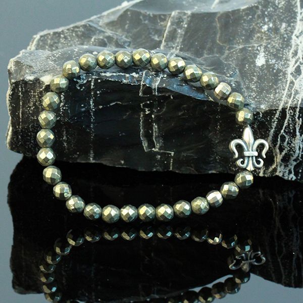 JJJ LA Armband "LILY" 4 mm Magnetite Kugeln kombiniert mit 925er Slber