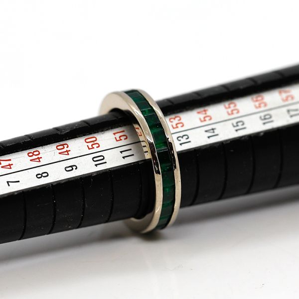 Memoire Ring 750er Weißgold Turmaline im Carreé ca. 3,3 Ct GR 52 (22056)