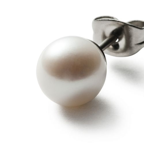 monomania Ohrstecker Süßwasserperle "Sphere" Ø 8 mm Edelstahl 31249 NEU