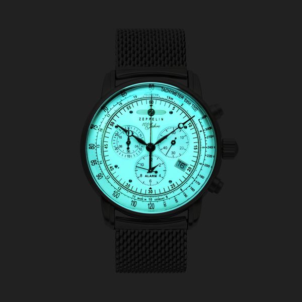 Zeppelin Herren Armbanduhr Chronograph 8680-3 100 Jahre Zeppelin NEU