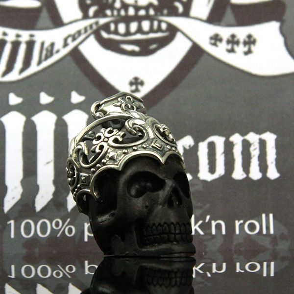 JJJ LA Anhänger "BIG Skull Crown" Schädel mit Krone aus 925er Silber