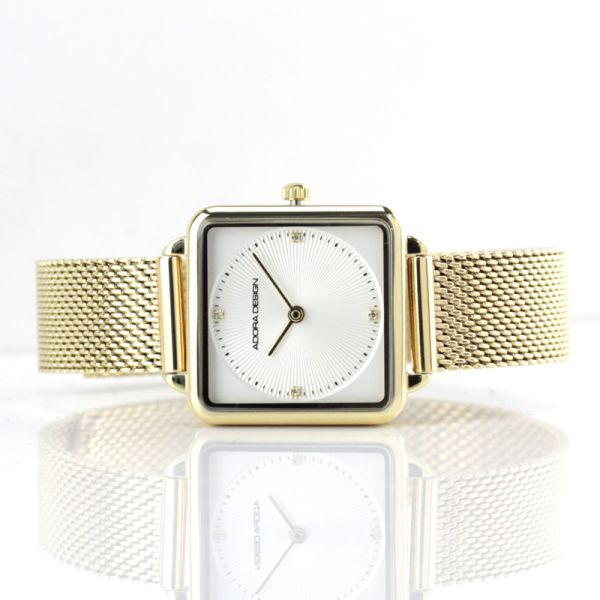 Adora Design Armbanduhr Edelstahl IP Gold Milanaiseband AD8451 NEU