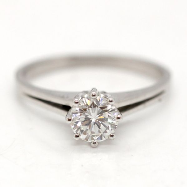 Solitär Diamant Ring 750er Weißgold 0,76 Ct Diamant im Brillantschliff GR 56 (17404)