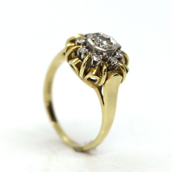 Antiker Diamant Ring 585er Gelbgold GR 54 ca. 0,28 ct (14092)
