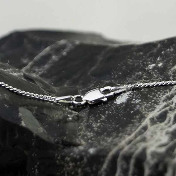 Halskette Flachpanzer Panzerkette 925er Sterling Silber rhodiniert 60 cm / 1,7 mm Breit