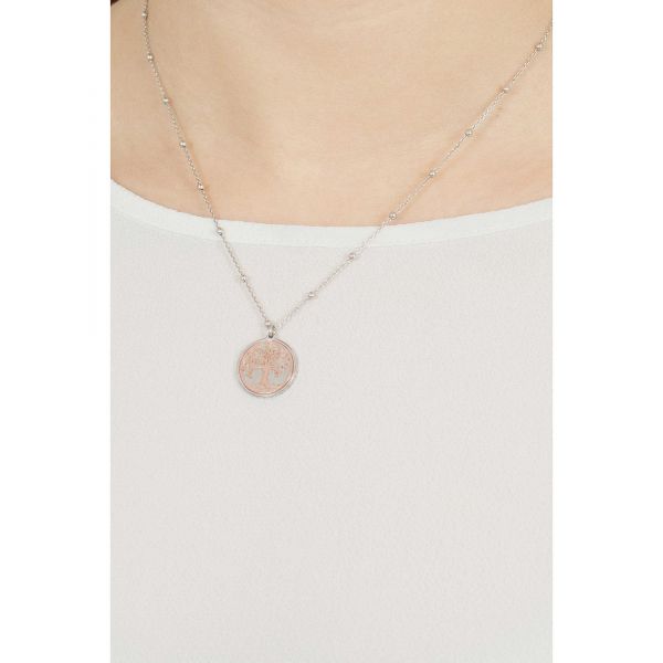 AMEN Halskette Collier Lebensbaum Damen 925er Silber Rosé rhodiniert CLAL3