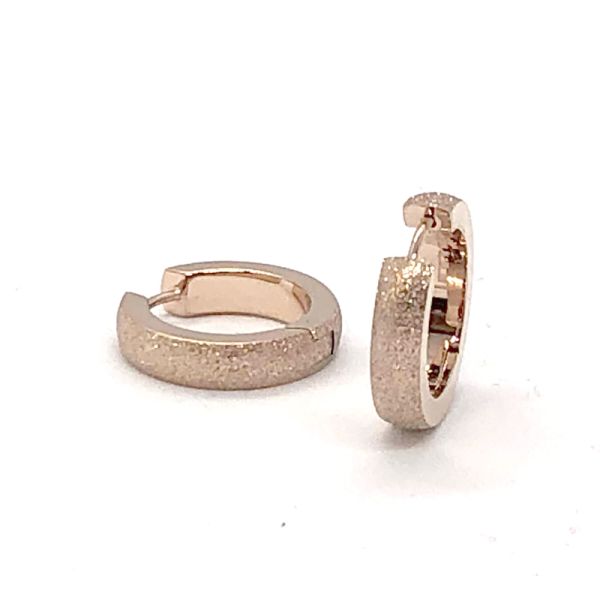 monomania Creolen "STELLA" Edelstahl Roségold diamantiert ø 18 mm NEU