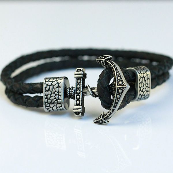 Armband Edelstahl 21 cm Anker als Verschluß