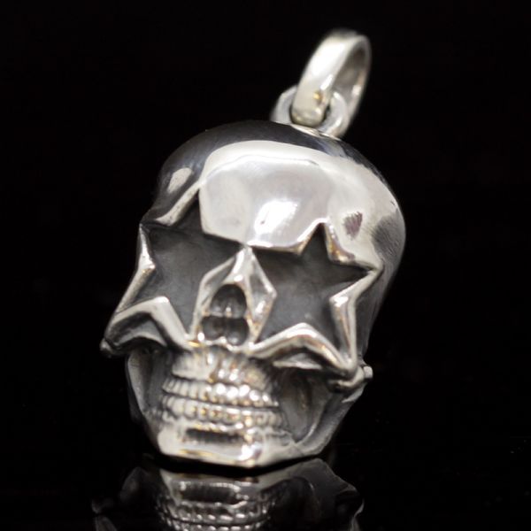 Anhänger "SMALL STAR SKULL" 925er Silber 10 x 16 x 34 mm NEU