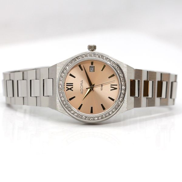 Adora Damen Armbanduhr Edelstahl Zirkonia Ø 36 mm AT5494 NEU