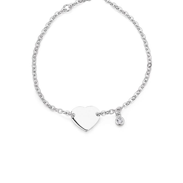 Armband Herz 925er Silber Zirkonia 16 + 2 cm S-01632B NEU