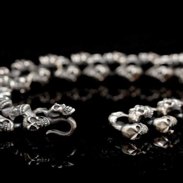 Armband Gliederarmband massiv "SKULLS" 925er Silber Harkenlverschluss 17 x 240 mm NEU