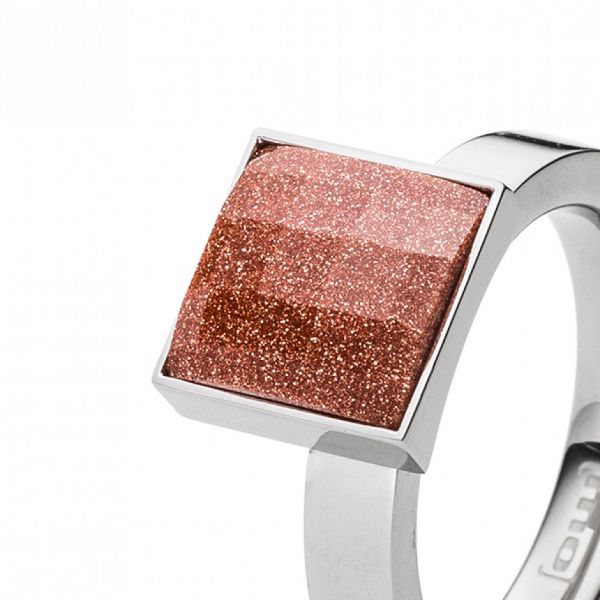 monomania Ring, Edelstahl, Goldfluss braun me(mo)ry