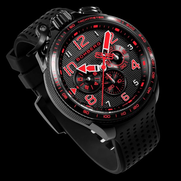 BOMBERG BOLT-68 Racing "KYALAMI" Chrono 45 mm Edelstahl PVD Black Silikonband BS45CHPBA.059-17.12 NE