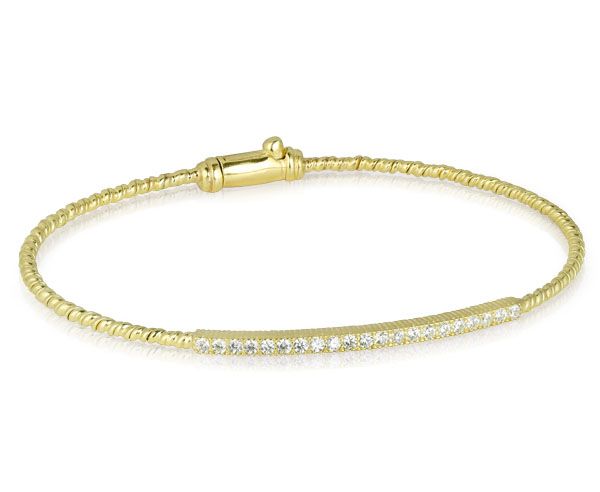 Armreif Ziirkonia 925er Silber vergoldet Länge 65 x 50 mm ES90031486 NEU