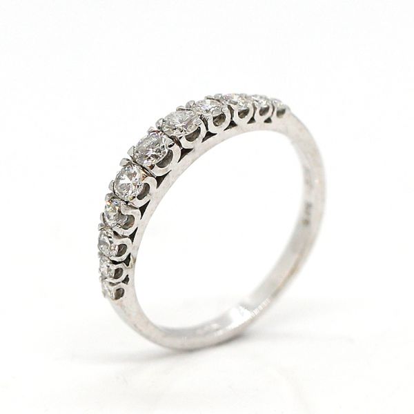 Halbmemoire Ring 585er Weißgold Diamanten im Brillantschliff ca. 0,60 Ct GR 55 1/2 (24017)