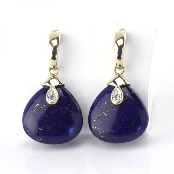 Ohrhänger Stecker Lapislazuli Brillant 585er Gelbgold (4855)