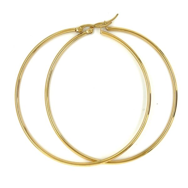 Creolen Schaniercreolen Edelstahl PVD Gold Ø 70 mm ST-00235O NEU