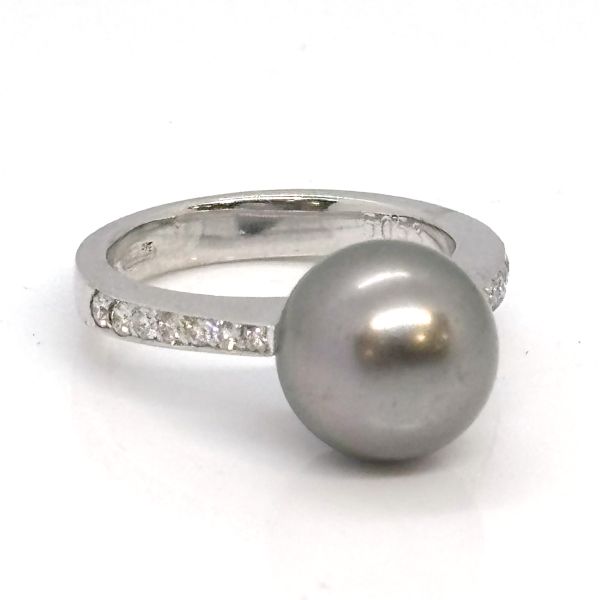 Tahitiperl-Diamantring 750er WG von Wempe GR 51 (27077)
