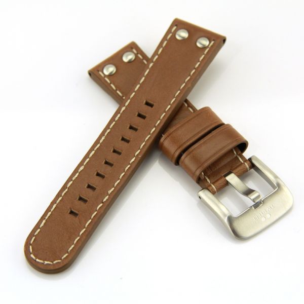TW STEEL Uhren Armband Leder "Camel" Canteen Serie 22 mm Anstoß