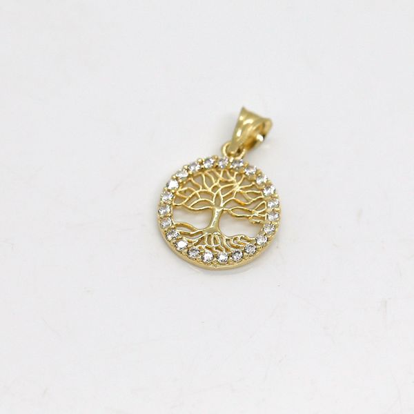 Anhänger filigran "Lebensbaum" 585er Gelbgold mit Zirkonia besetzt