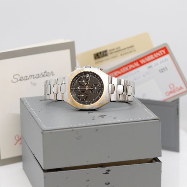 Omega Seamaster Polaris Chrono Edelstahl 18Kt Gold Quarz Ref. 25905000 (23111)