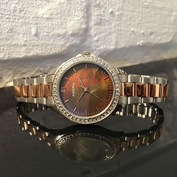 Adora Damen Armbanduhr AT5152 Edelstahl bicolor IP rosé 5 bar