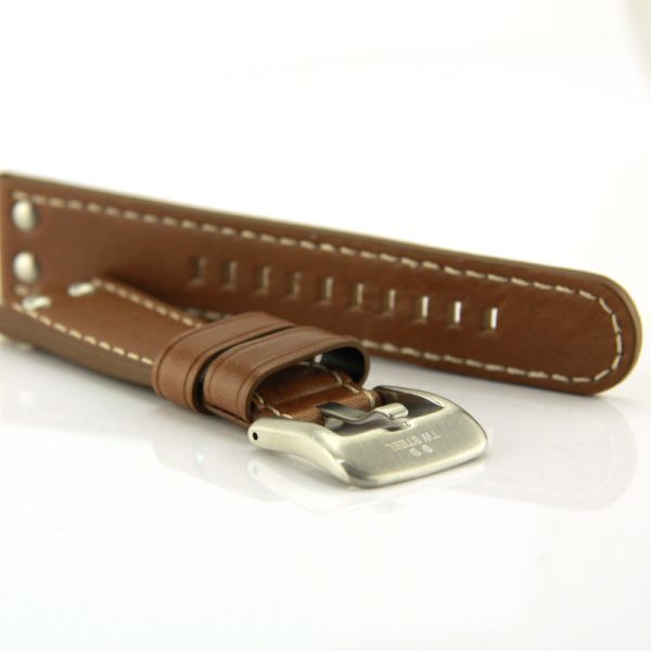 TW STEEL Uhren Armband Leder "Camel" Canteen Serie 22 mm Anstoß