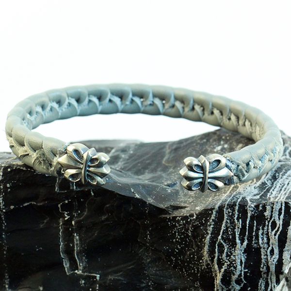 JJJ LA Leder Armspange "LILY" kombiniert mit 925er Silber 210 mm