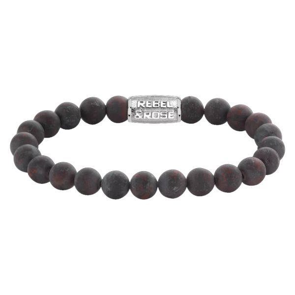 Rebel & Rose Armband "Matt Red-brown Sugar" 8 mm RR-80075-S-M 17,5 cm NEU