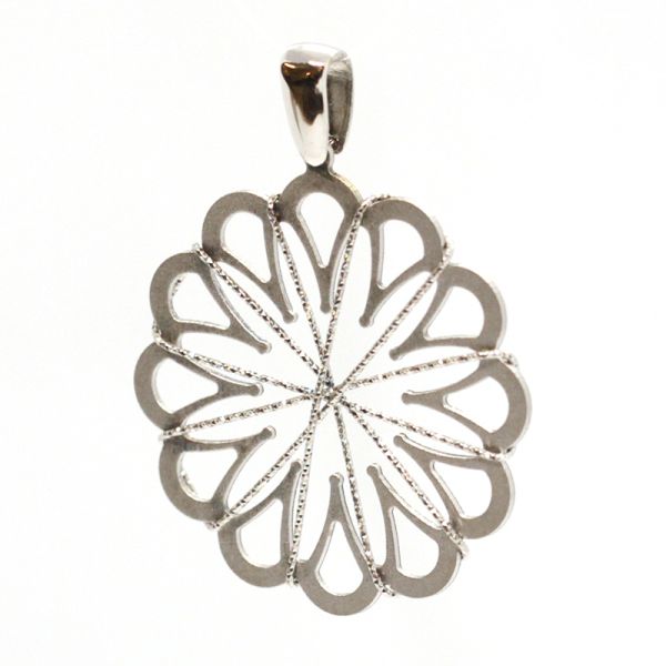 Anhänger "Blume" 925er Silber rhodieniert mit feinem Silberdraht BCL1230 NEU