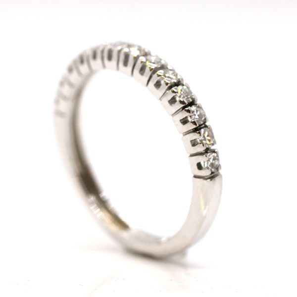 Halbmemoire Ring 585er Weißgold 1,14 ct Diamanten im Brillantschliff GR 60 (14229)