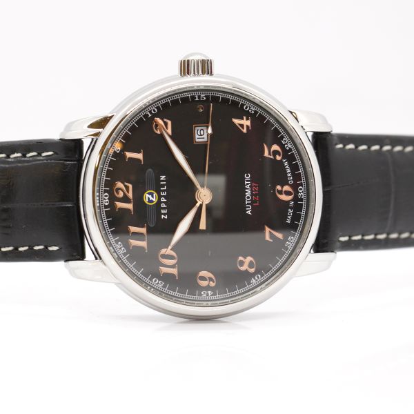 Zeppelin Herren Armbanduhr 7656-2 LZ 127 Graf Zeppelin Automatik Edelstahl Miyota 821A NEU