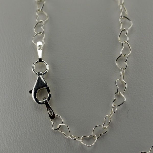 Herzchen Kette 925er Silber Länge 41 cm NEU