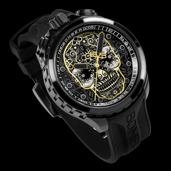 BOMBERG BOLT-68 HERITAGE SUGAR SKULL GOLDEN BS45CHPBA.060-8.12 Ltd. Edition NEU