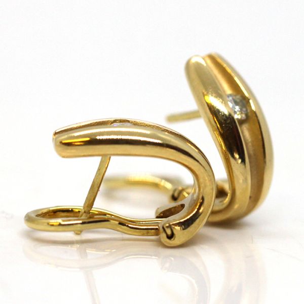 Diamant Ohrstecker Clips 750er Gelbgold ca. 0,18 Ct im Brillantschliff (14673)