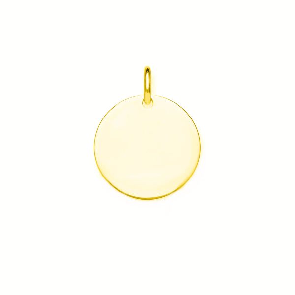 Anhänger "Gravurplatte" 925er Silber vergoldet Ø 15 mm BPGRCR01-G NEU