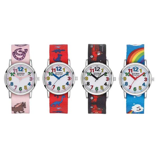 Adora Youngline Kinder Armbanduhr mit farbigem Durchzugsband AY4452