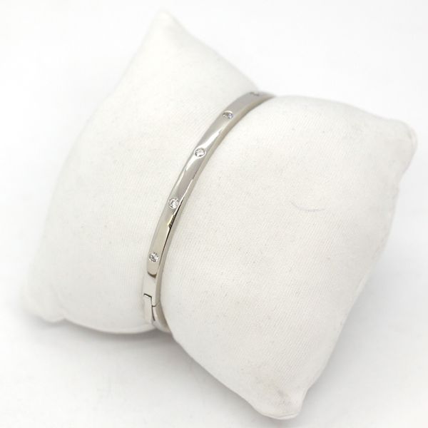 Armreif 925er Silber rhodiniert Breite 4 mm Zirkonia 51 x 61 cm NEU