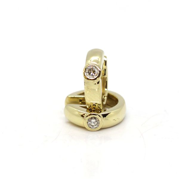 Klappcreolen 585er in Gelbgold mit Brillanten je 0,13ct (33305)