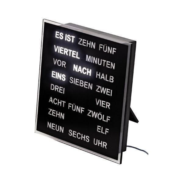 AMS Tischuhr "WORTUHR SONOMA" 1232 inkl. Netzteil NEU