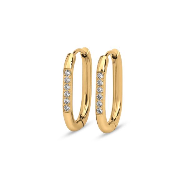 melano Friends Ohrringe "Lila Cz" Edelstahl Gold Zirkonia FE41GDCZ002 NEU