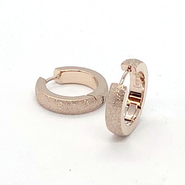 monomania Creolen "STELLA" Edelstahl Roségold diamantiert ø 18 mm NEU